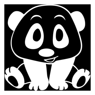 Playful Panda Decal (White)